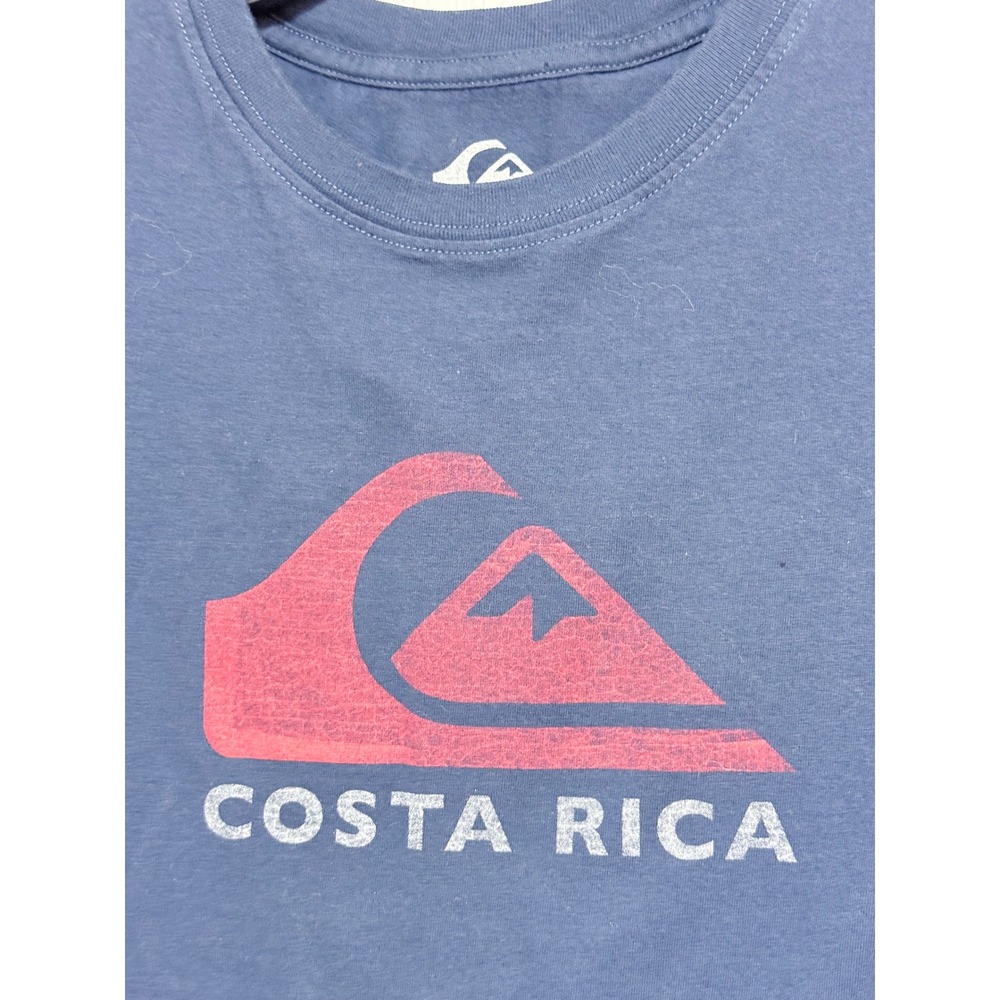 Quiksilver Costa Rica Graphic T-Shirt Mens Large Navy Blue Cotton Classic Fit